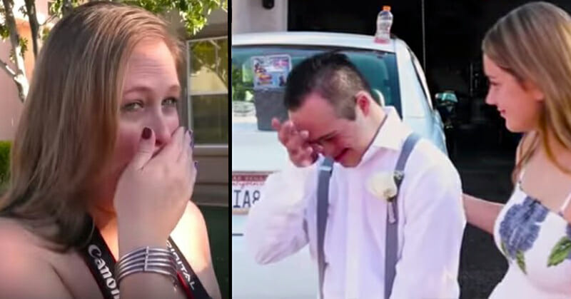 נער עם תסמונת דאון נדחה שוב ושוב לפני נשף הסיום – כשהדייט שלו הגיעה, אמא איבדה את זה לגמרי