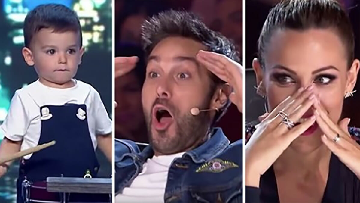 פעוט בן שנתיים הוא הזוכה הצעיר ביותר אי פעם בתכנית הריאליטי Got Talent. יכולת התיפוף שלו היא לא מהעולם הזה