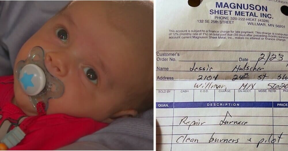 טכנאי הקמין נתן לאבא את הקבלה על התיקון, הוא לא חשב שזה מה שיהיה כתוב עליה